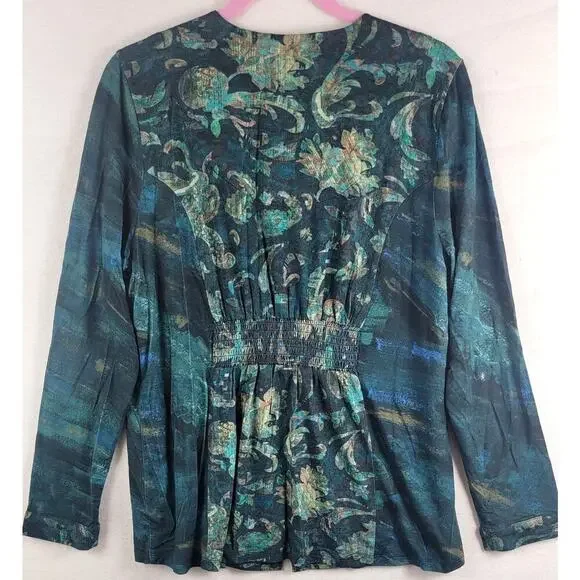 Soft Surroundings Del Bosque Starry Night Tunic Top Woman's Size PL Beaded - Picture 4 of 8